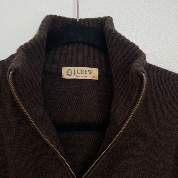 J Crew Italian cashmere quarter zip sweater, chocolate brown size Men's XS - Picture 3 of 5